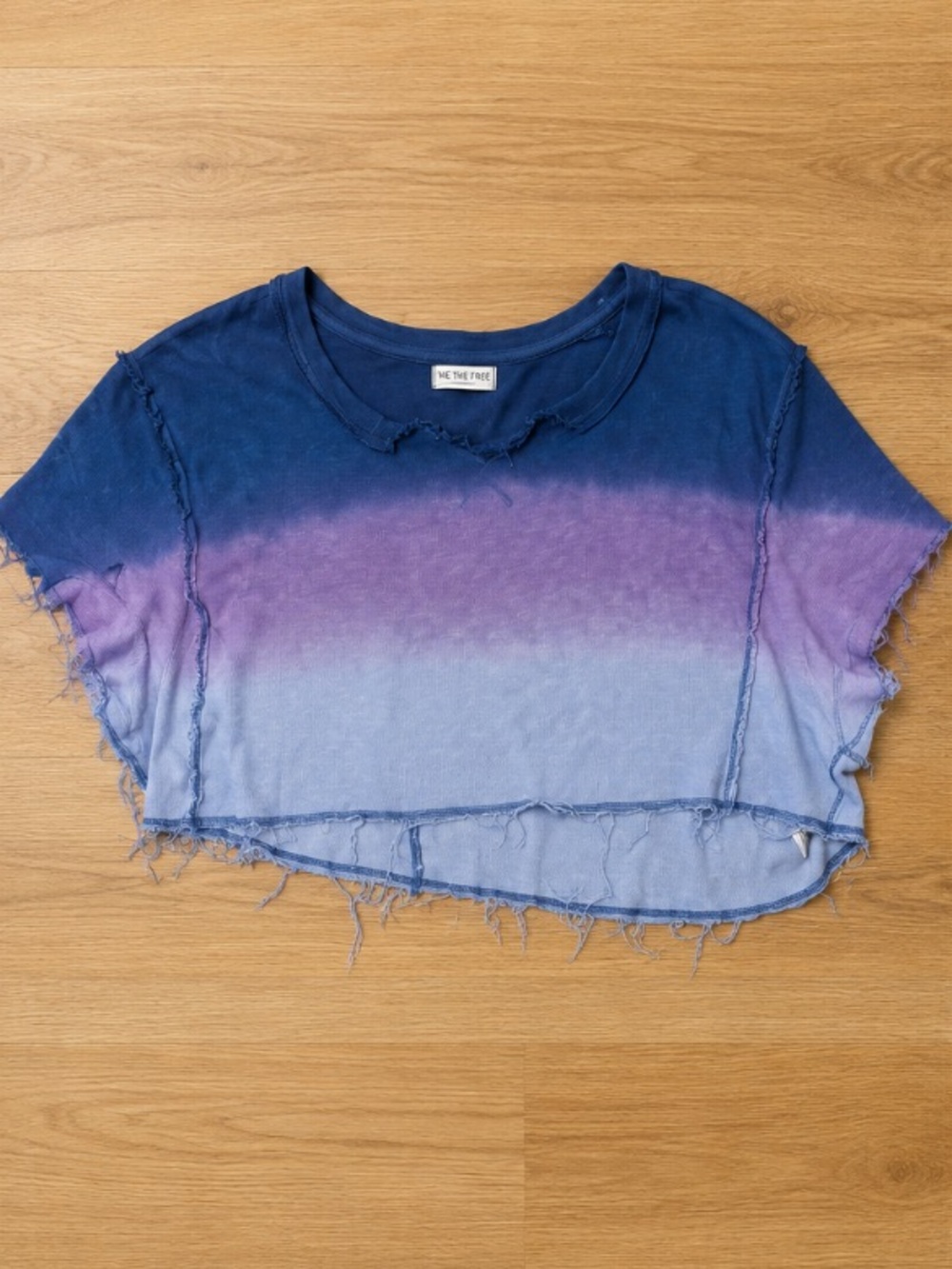 Free People Ombre Crop Tee - Navy, Purple, Light Blue